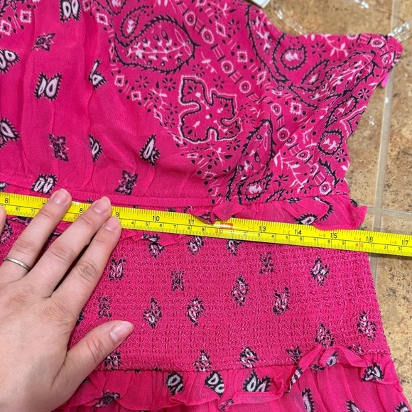 NWT Rococo Sand Romani One Shoulder Bandana Print Dress Sz XL Pink Cocktail - Picture 11 of 12